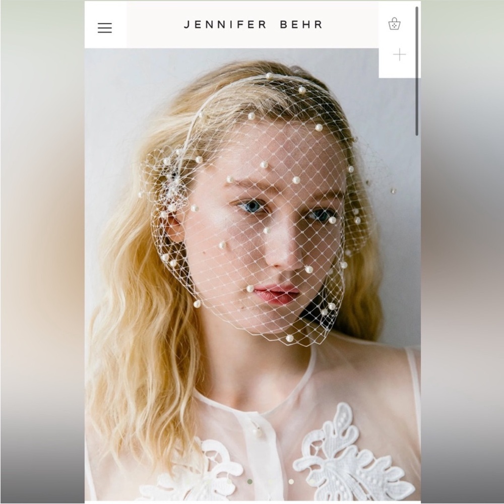 Jennifer Behr Ivory Pearl Net Headband